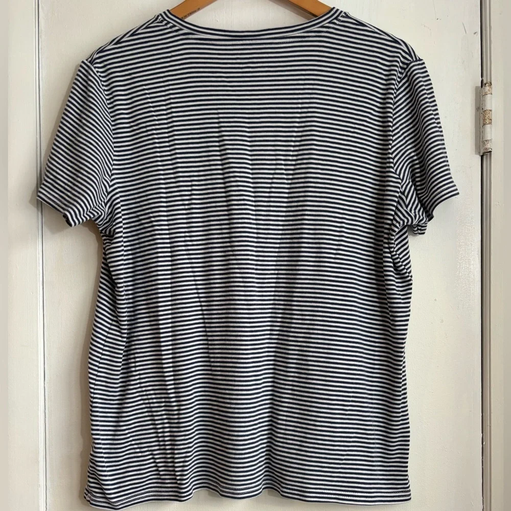 Eddie Bauer Navy and White Striped Tee - Picture 5 of 6